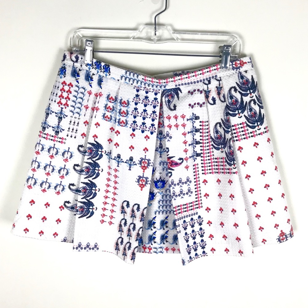 Club Monaco Paisley Floral Pleated Mini Skirt - 10